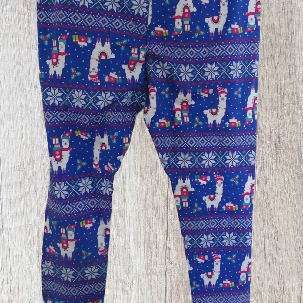 NWT Festive Christmas Holiday Llama No Boundaries Leggings - Picture 7 of 8